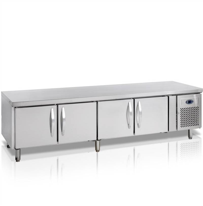Rustfri Lavt Kølebord - 4 Døre - Gn1/1 - Uc5410a - Tefcold