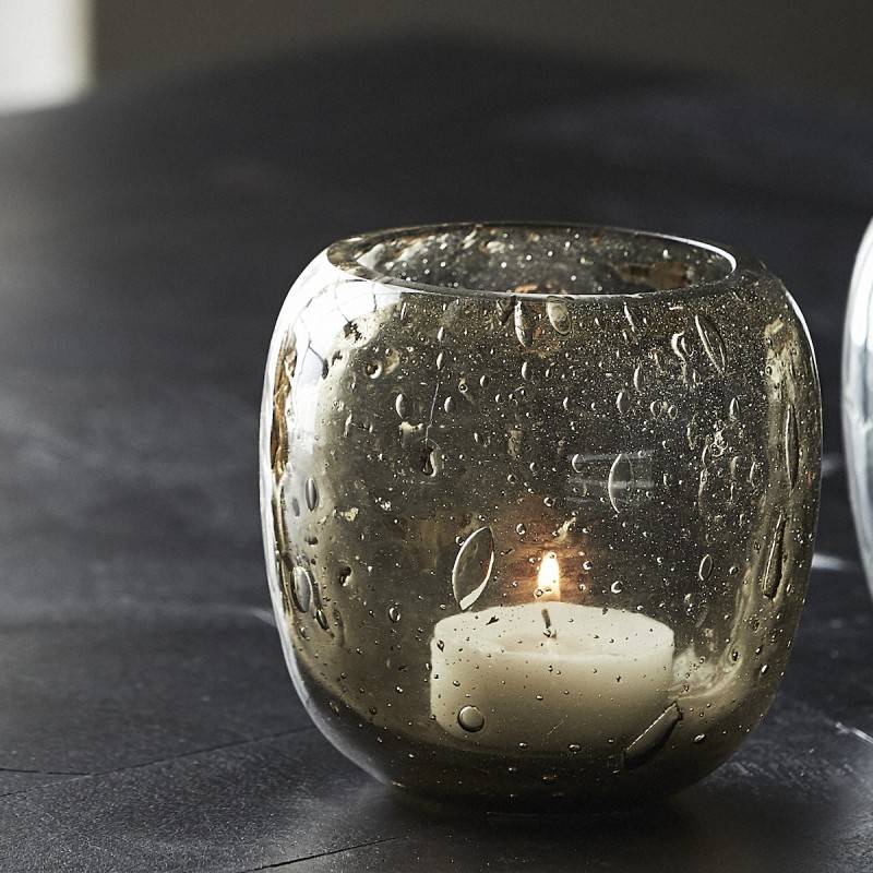 Fyrfadsstage "theo" Glas Lysebrun - Nordal H: 8 Cm