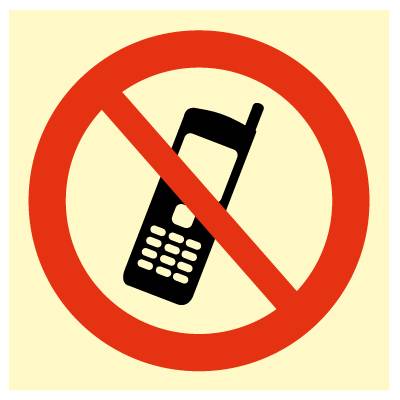 No Mobile Phones  - Efterlysende Vinyl Hi150 - 150 X 150 Mm - Jo Safety