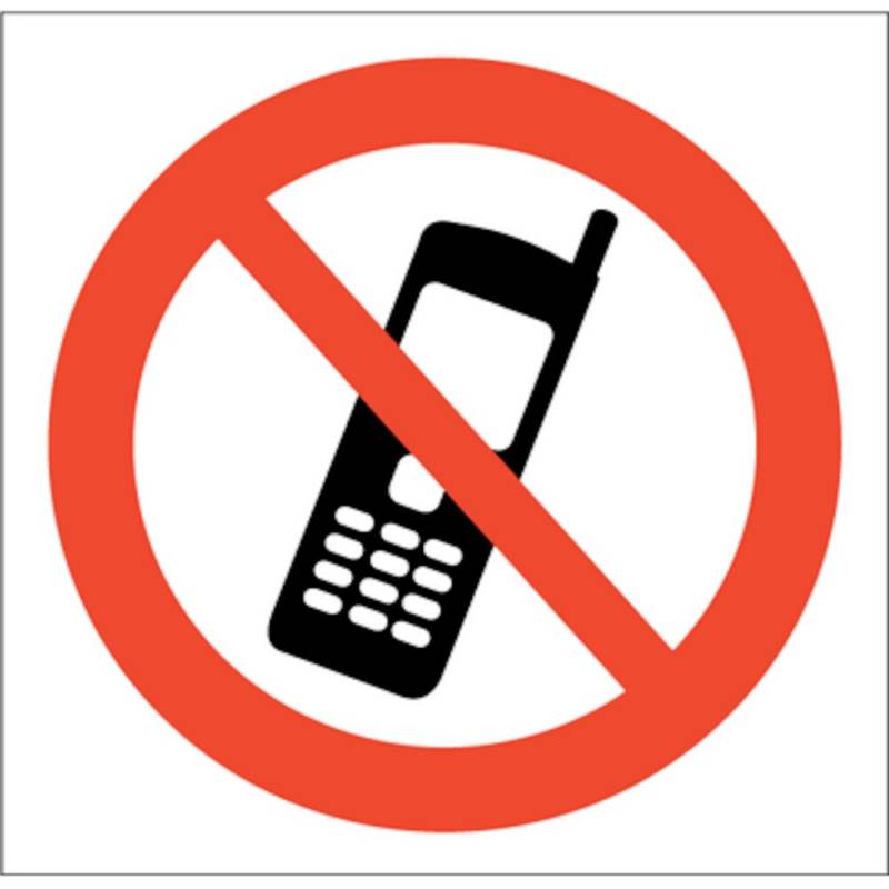 No Mobile Phones  - Selvklæbende Vinyl - 150 X 150 Mm - Jo Safety