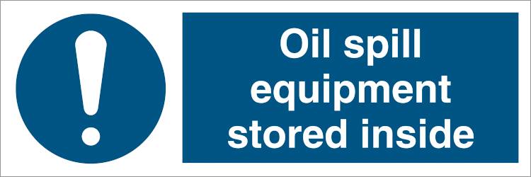 Oil Spill Equipment Stored Inside  - Selvklæbende Vinyl - 100 X 300 Mm - Jo Safety