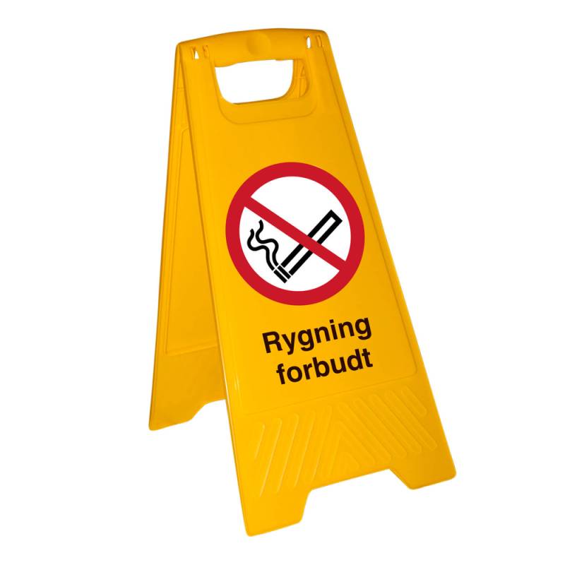 Rygning Forbudt Advarselsskilt - Fritstående Skilt - Plast 600 X 300 Mm - Jo Safety