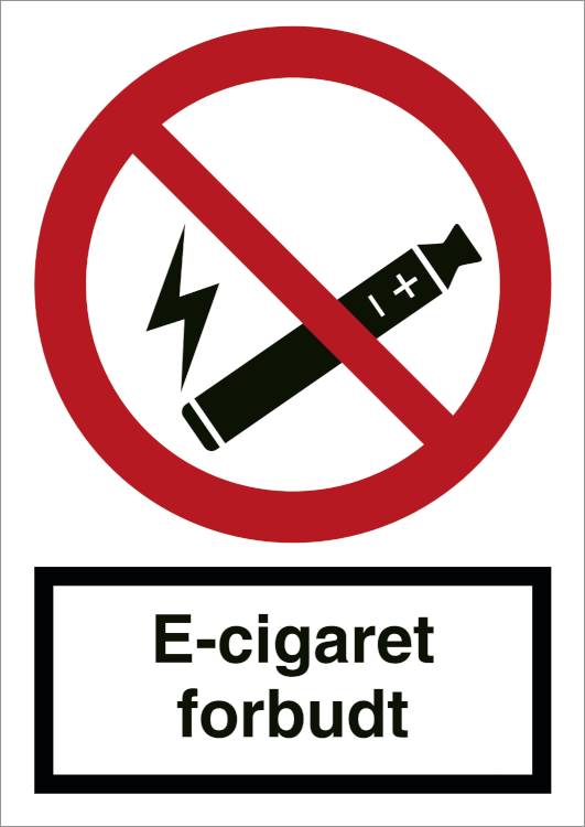 E-Cigaret Forbudt - Plast - 210 X 148 Mm - Jo Safety