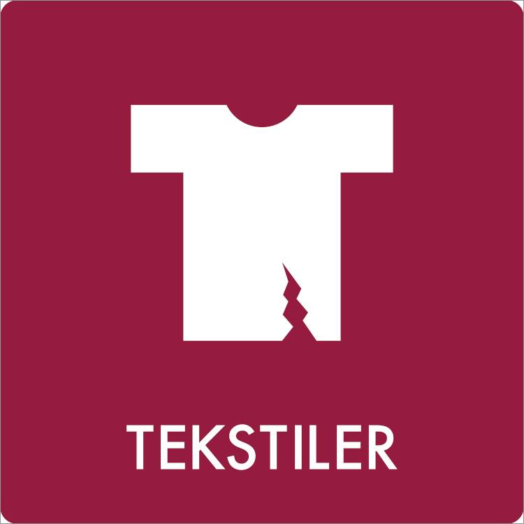 Affaldsskilt Tekstiler Selvklæbende Vinyl  60 X 60 Mm Af3301v60x60 - Jo Safety