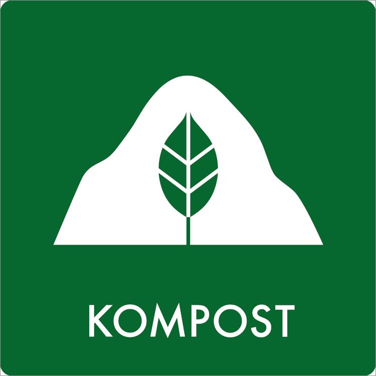Affaldsskilt Kompost Selvklæbende Vinyl  60 X 60 Mm Af0002v60x60 - Jo Safety