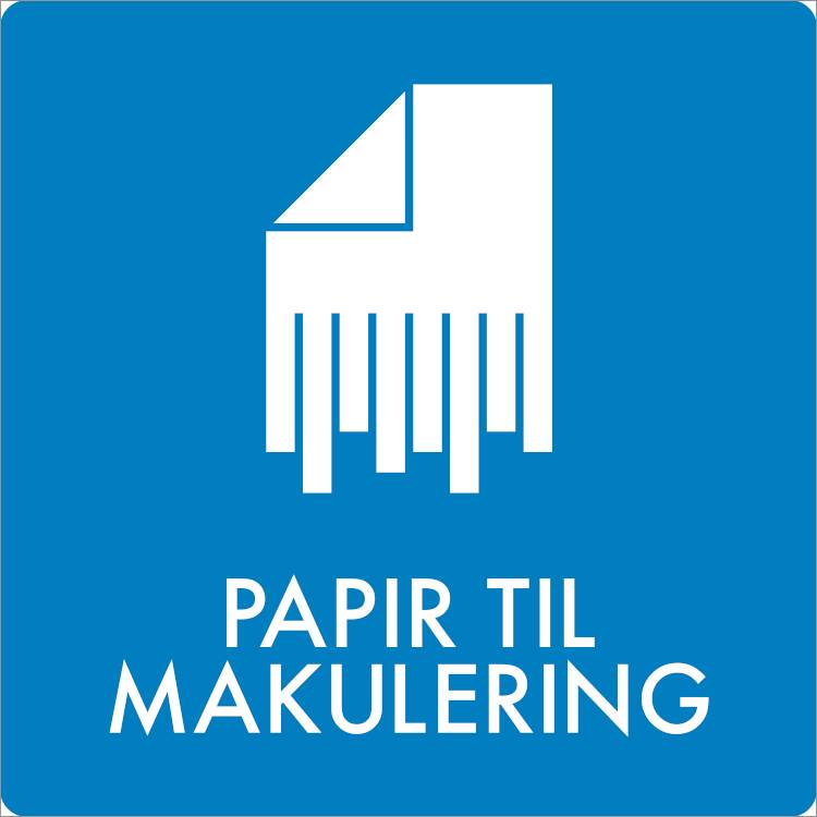 Affaldsskilt Papir Til Makulering Selvklæbende Vinyl  240 X 240 Mm Af0903v240x240 - Jo Safety
