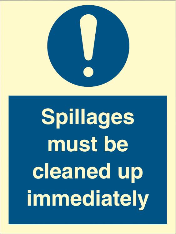 Spillages Must Be Cleaned Up Immediately  - Efterlysende Vinyl Hi150 - 200 X 150 Mm - Jo Safety
