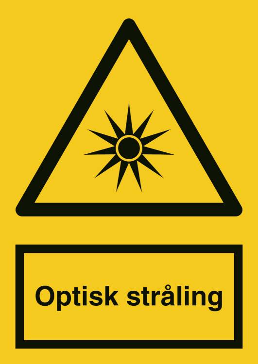Advarselsskilt - Optisk Stråling - Vinyl Klistermærke - 148 X 105 Mm (a6) - Jo Safety