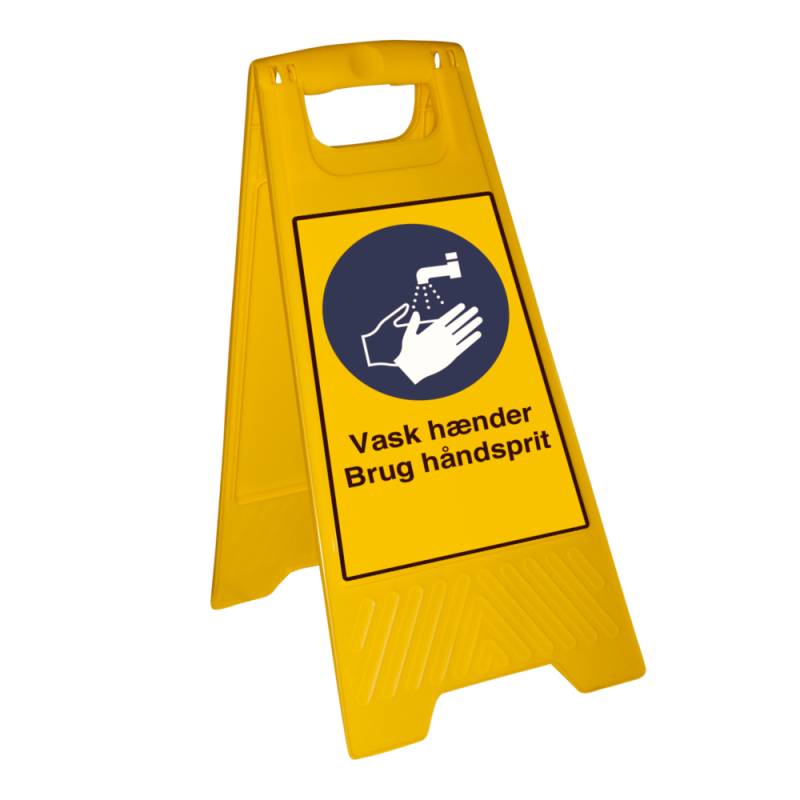 Vask Hænder / Brug Håndsprit - Fritstående Skilt - Jo Safety