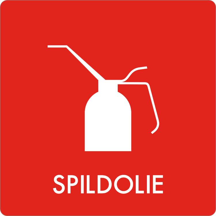 Affaldsskilt Spildolie, Selvklæbende Vinyl  240 X 240 Mm Af1813v240x240 - Jo Safety