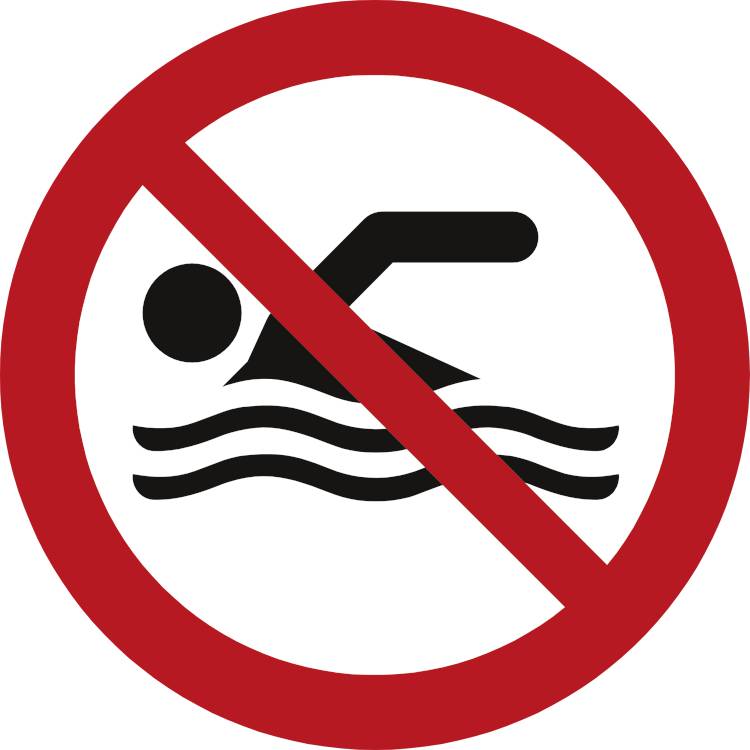 Skilt Svømning Forbudt - Plast - ø100 Mm - Jo Safety