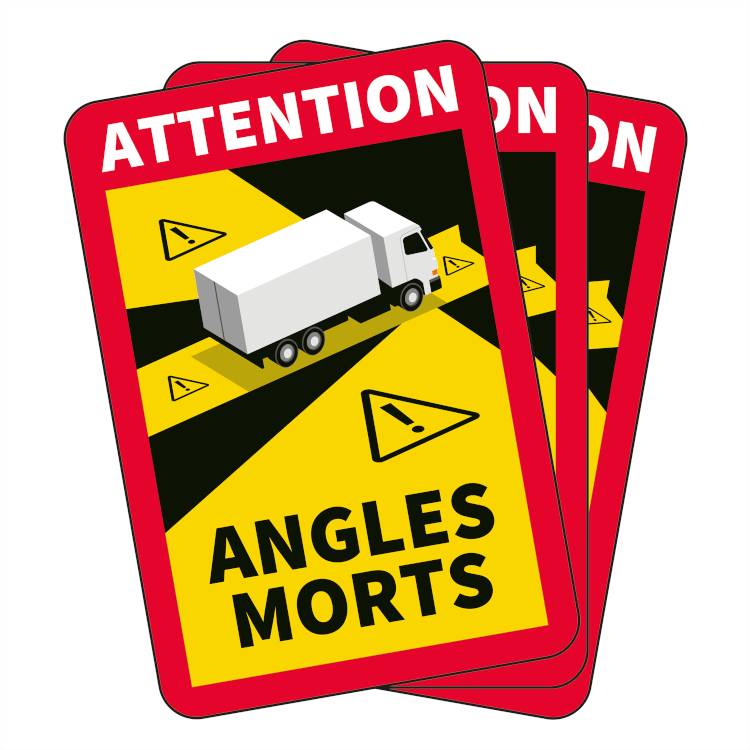 3 Stk. Angles Morts Klistermærker Til Lastbil (blindvinkel) - Jo Safety