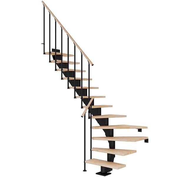 Dolle Hamburg Kvartsvingstrappe I Sort-Classic Ii-Olieret Bøg-85-11 - Lodret Højde Op Til 258 Cm