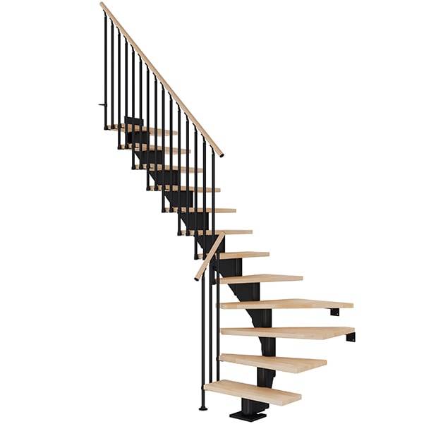 Dolle Hamburg Kvartsvingstrappe I Sort-Classic Iii-Olieret Bøg-85-11 - Lodret Højde Op Til 258 Cm