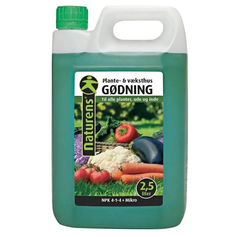 Naturens Plante- Og Væksthus- Gødning, Npk 4-1-4       2.5lt