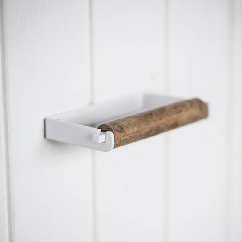 Ib Laursen - Hvid Toiletpapirholder M/Trærulle