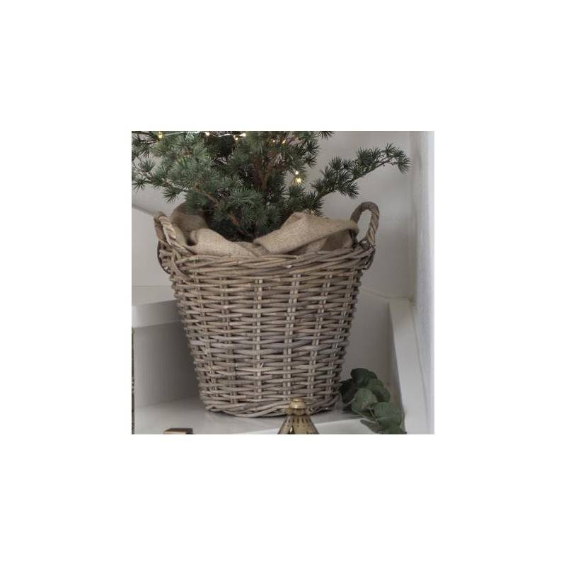 Kurv Konisk Rattan M/ Plast - Ib Laursen H: 39 Cm
