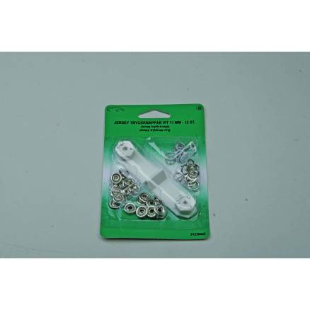 Jersey Trykknapper Ring 11mm Sølv - 12 Sæt - Vj Green