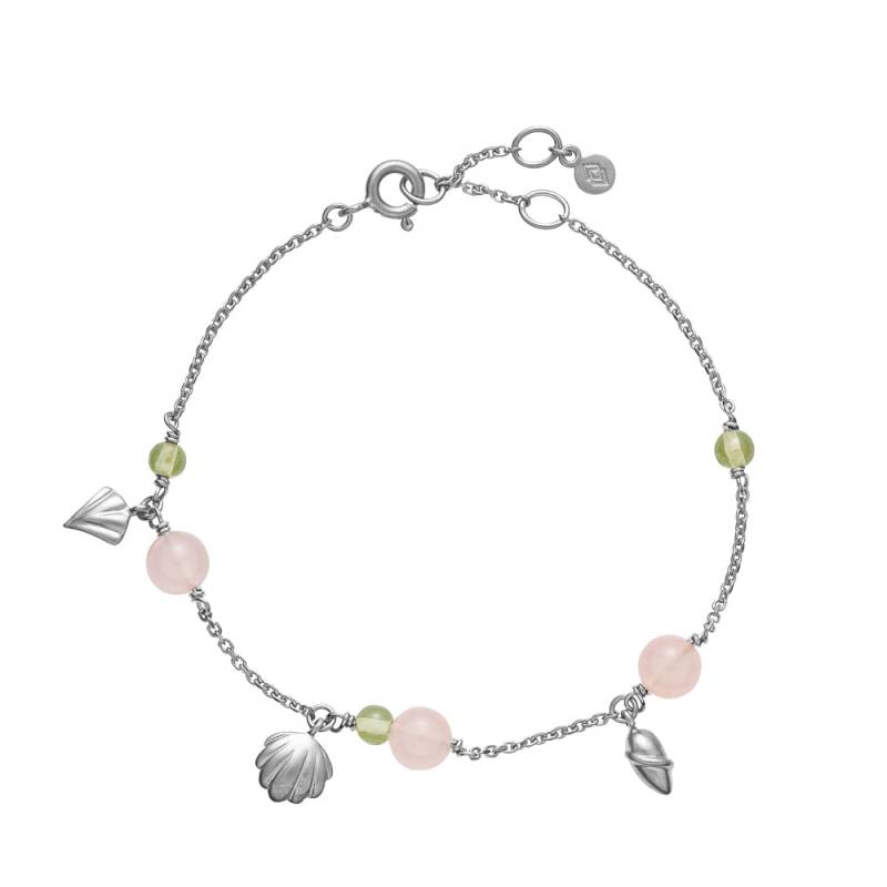 Isabella - Armbånd, Sølv Med Pink Calcedon Og Grøn Peridot - Izabel Camille