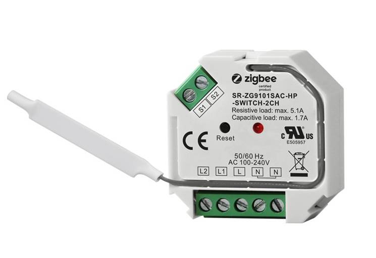 Zigbee Switch 2-Kanals 400w (passer Til Phillips Hue) - Sunflux