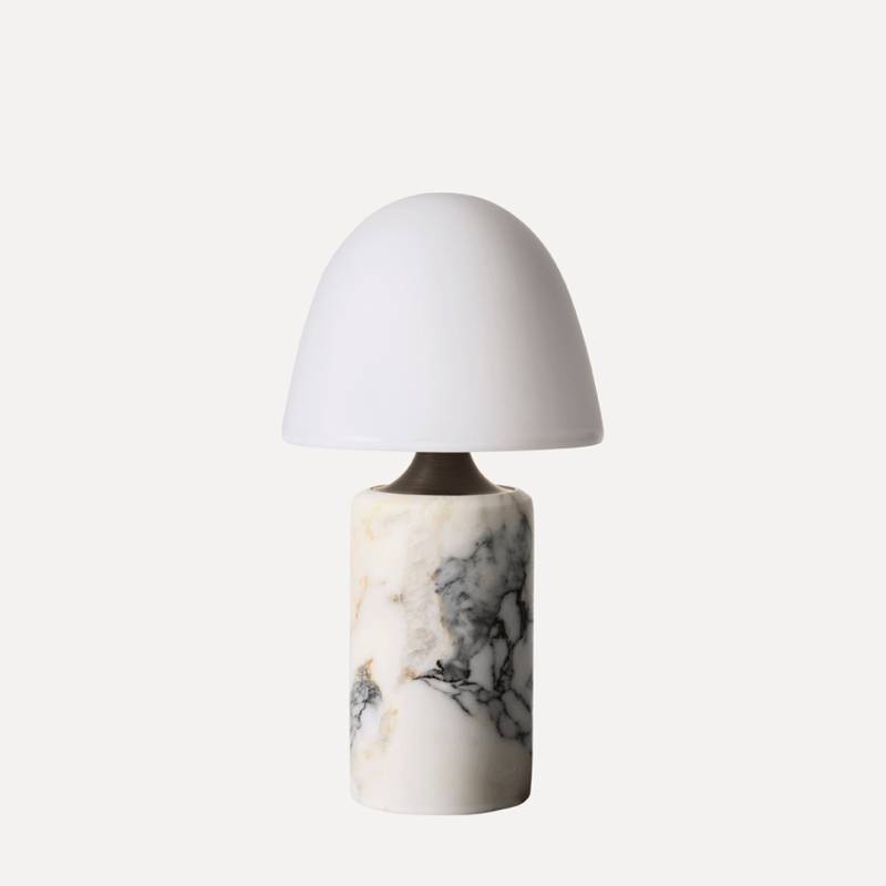 Fuse Portable Bordlampe ø12 - Opal Glas Og Sten - Made By Hand