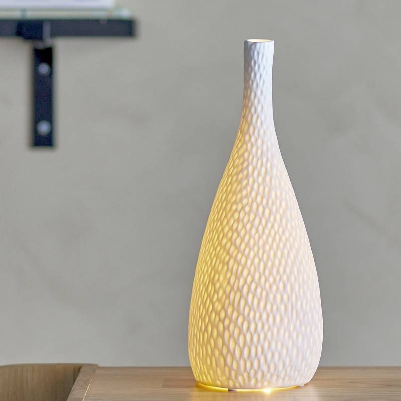 Bordlampe "pela" Hvid Keramik - Bloomingville H: 32 Cm