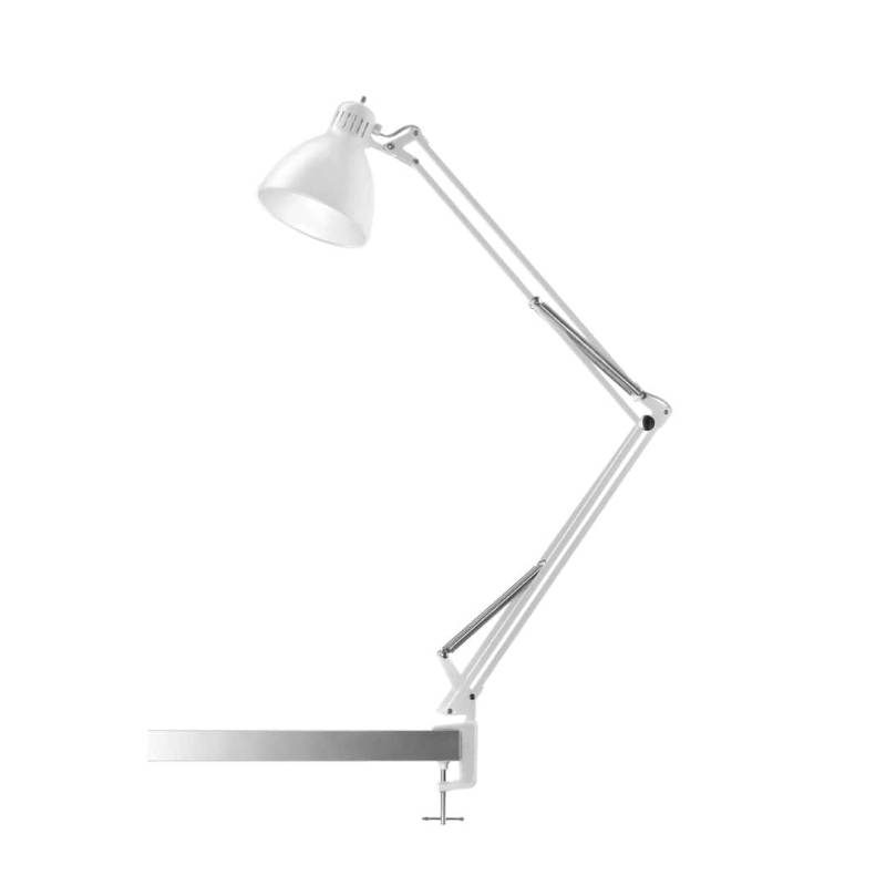 Archi T2 Bordlampe Med Klemme Mat Hvid - Nordic Living