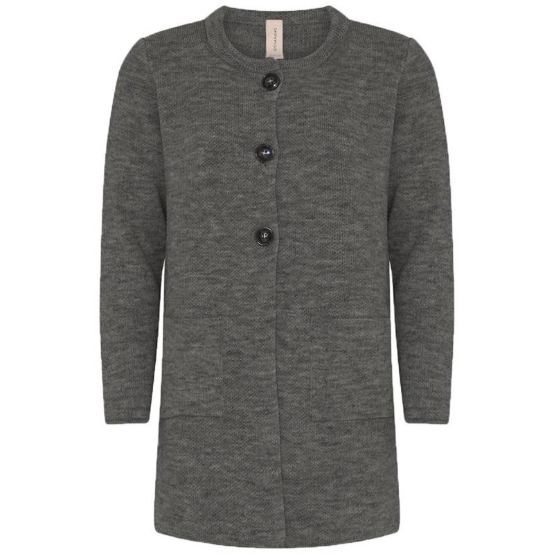 Skovhuus Kvinde Berta Lang Cardigan Grey Melange Xl - Skovhuus Tilkøb