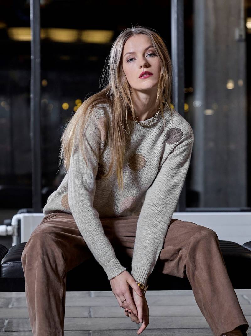 Skovhuus Kvinde Jana Striktrøje Bark Beige S - Skovhuus Tilkøb