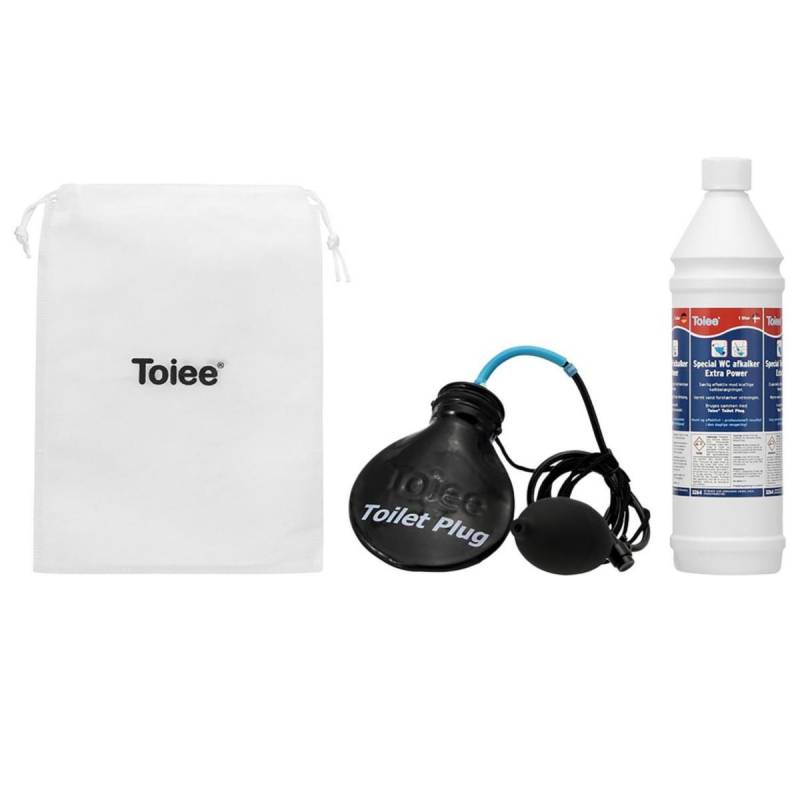 Toiee Rengøringssæt - Toiee Toilet Plug + Special Wc Afkalker Ekstra Power 1 L Sampak