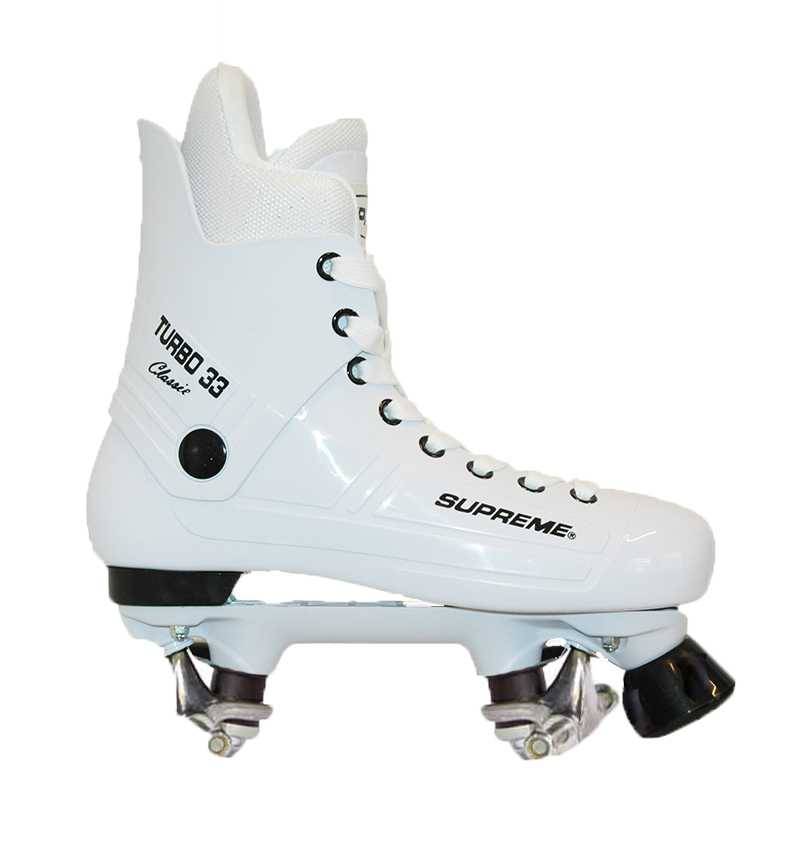 Supreme Turbo 33 Nylon Side-By-Side Rulleskøjte Hvid (kun Støvle Og Understel) - Supreme Rollers