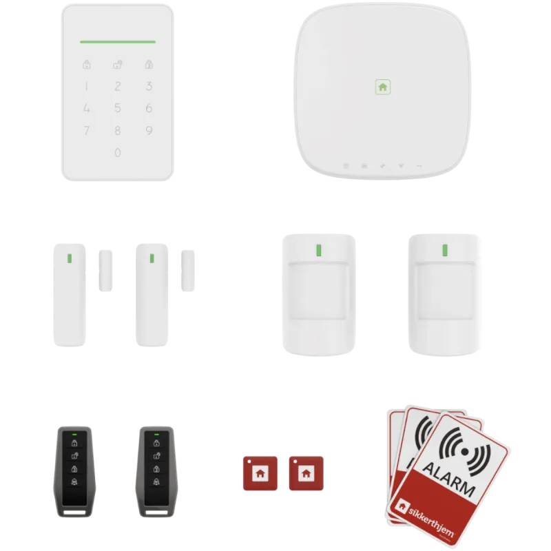 Sikkerthjem Alarmsystem Tyverialarm Villapakke - S7pro