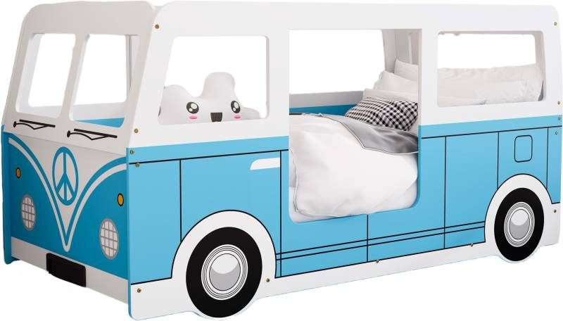 Campervan Autocamper Børneseng Blå (200 X 90 Madras) - Megaleg