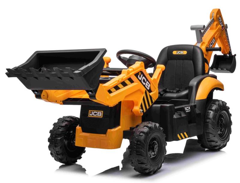 Jcb El Traktor M/Frontskovl + Gravekran Til Børn M/2.4g Fjernbetjening - Megaleg