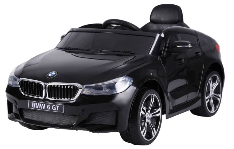Bmw 6 Gt Elbil Til Børn 12v Sort M/Gummihjul, 2.4g Remote, Lithium - Megaleg