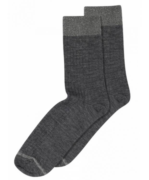 Mp Denmark Erina Uld Rib Sokker I Dark Grey Melange Til Kvinder - Mpwoman