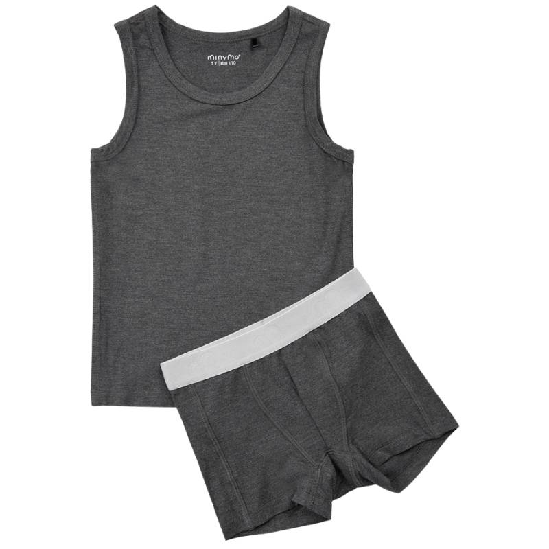 Minymo Drenge Undertøjssæt - Dark Gray Melange - 80