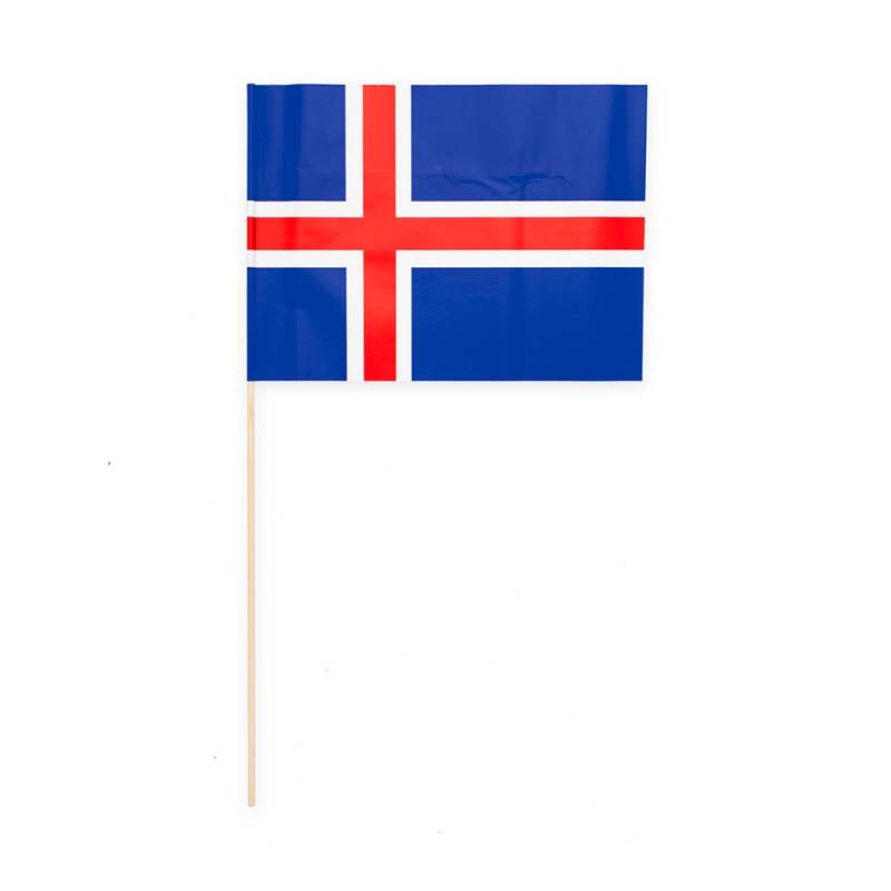 Flag På Pind 10 Stk. - Island - Festkassen