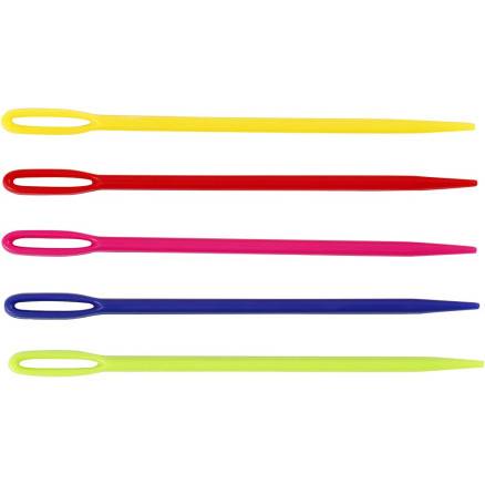 Strikkenål, L: 7 Cm, Ass. Farver, 5 Stk.