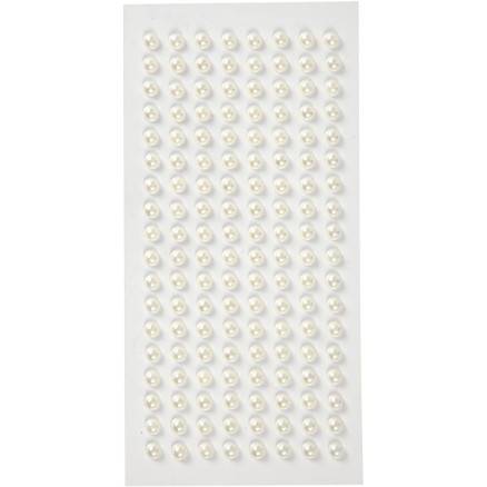 Stickers Halv Perler 144stk Hvid - Creotime