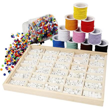 Bogstavperler På Armbånd, 1 Sæt - Creative Learning