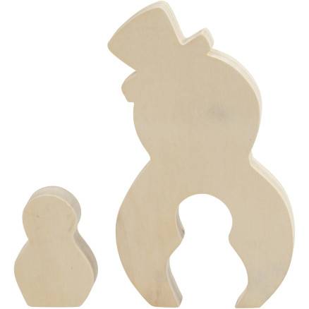 2i1 Figur, Snemænd, H: 7,7+20 Cm, D: 2 Cm, B: 5,3+11,3 Cm, 1 Sæt - Diverse