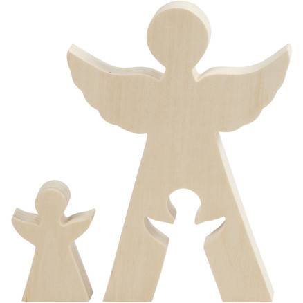 2i1 Figur, Engle, H: 7,8+20 Cm, D: 2 Cm, B: 4,5+14,3 Cm, 1 Sæt - Diverse