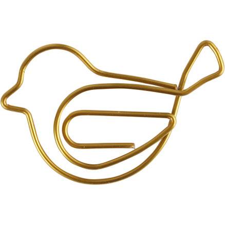 Klips, Fugl, Str. 32x40 Mm, Guld, 6stk./ 1 Pk. - Diverse