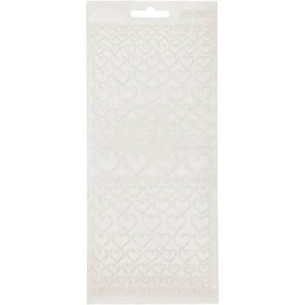 Stickers, Hjerter, Ark 10x23 Cm, Transparent, 1 Ark - Diverse