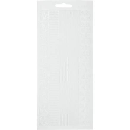 Stickers, Border, Ark 10x23 Cm, Hvid, 1 Ark - Diverse