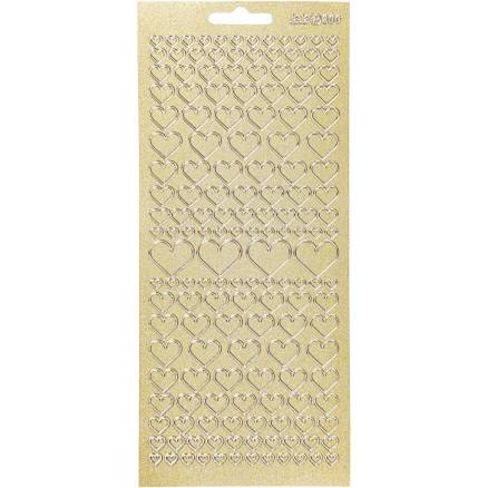 Stickers, Hjerter, Ark 10x23 Cm, Guld, 1 Ark - Diverse