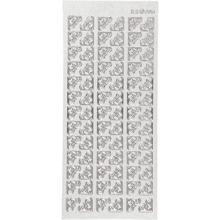 Stickers, Hjørner, Ark 10x23 Cm, Sølv, 1 Ark - Diverse