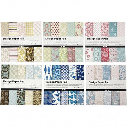 Designpapir I Blokke, Ark 15,2 X 15,2 Cm - 120 G, 300 Ark