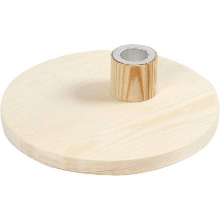 Lysestage, Diam. 16 Cm, H: 4 Cm, Fyr, 1stk.